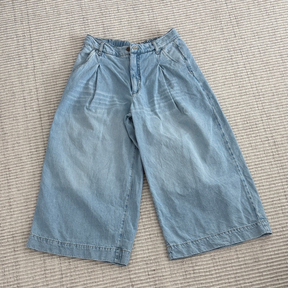 Pilcro/ Anthropologie Light Blue Wide-Leg Denim Culottes